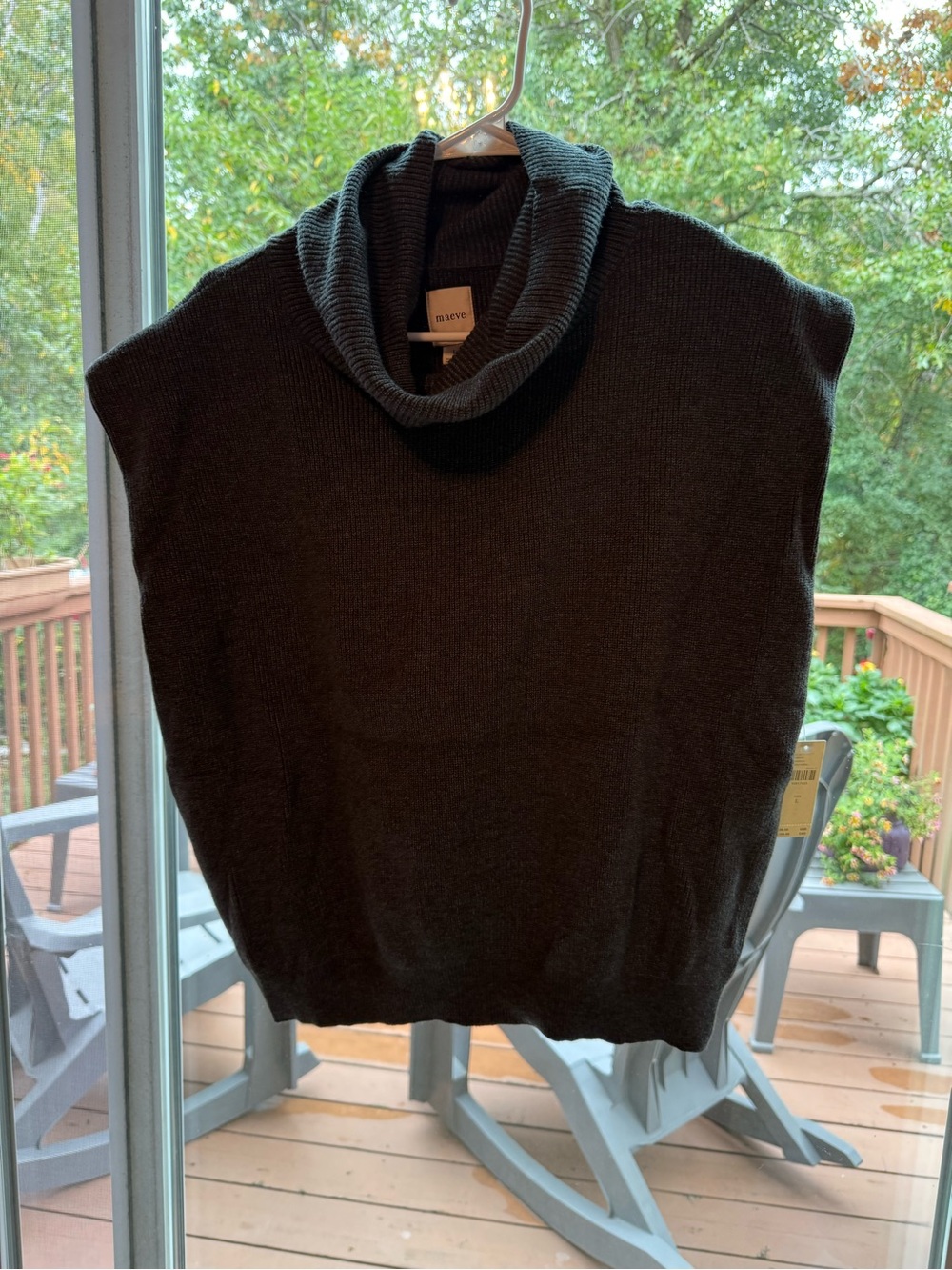 Maeve Black Sleeveless Cowl Neck Sweater